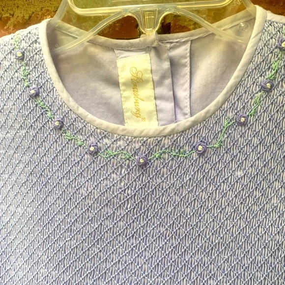 STRASBURG VINTAGE Lavender Smocked Dress - Size 8 - Picture 3 of 11